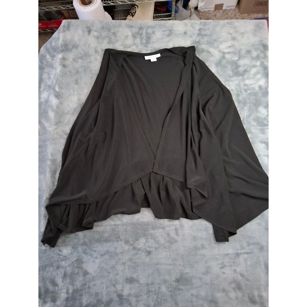 Coldwater Creek Womens Black Open Front Draped Cardigan Shrug Size M 10-12